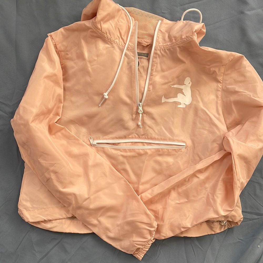 Suzie B fitness cropped hooded windbreaker